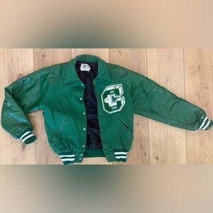 Vintage Green Varsity/Letterman Jacket with Patch